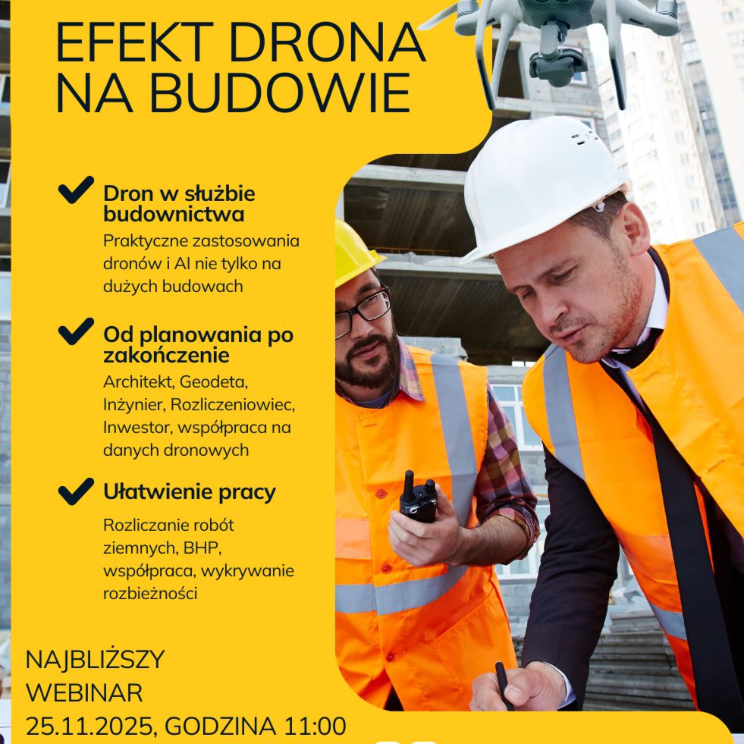 Efekt drona na budowie